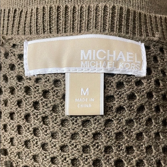 EUC Michael Michael Kors Olive Green V-Neck Sweater med - Picture 9 of 9